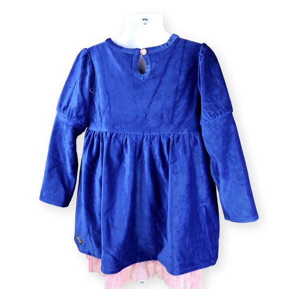 Matilda Jane Heart to Heart Blue Clara Ribbed Velour Lap Dress 4 - Picture 6 of 11